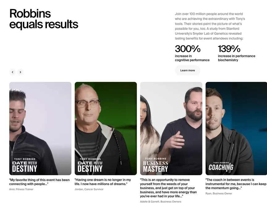Category preview for Testimonial